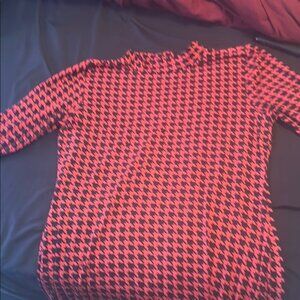 Stylish Red and Black Houndstooth Dress